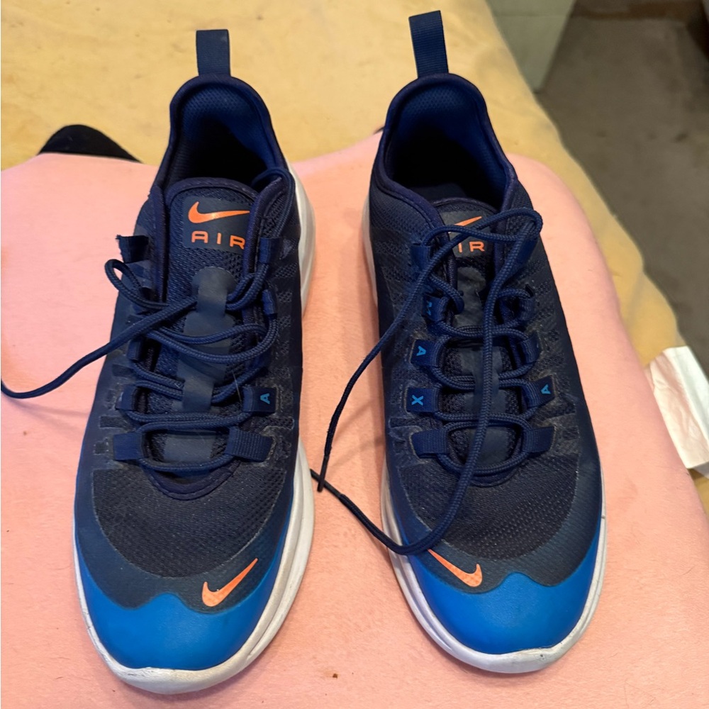 Nike Blue and Orange Athletic Shoes with Suede and Mesh Design
